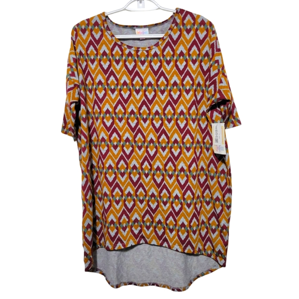 LuLaRoe Irma Colorful Geometric Patterned Top Small (6-8) NWT